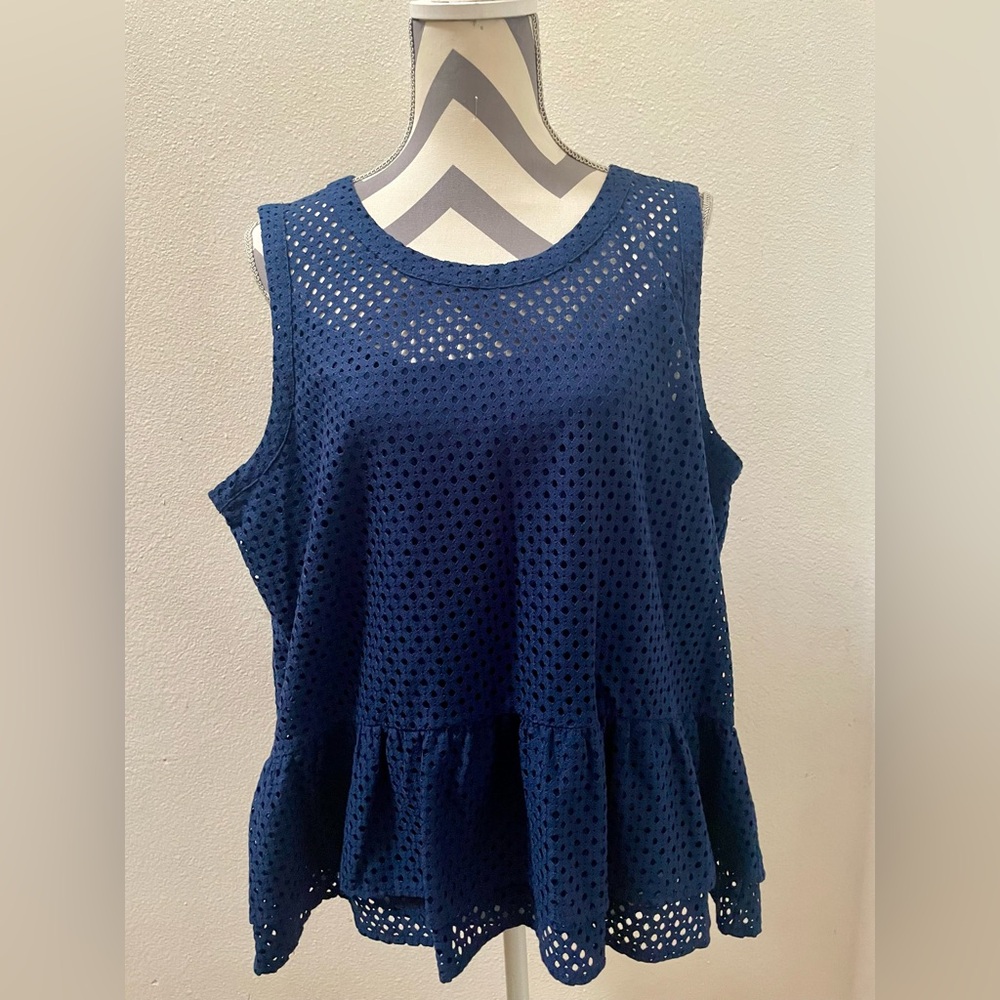 a.n.a Blue Perforated Top